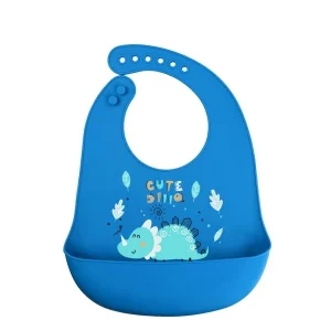 Baby Cartoon Graphic Bib Blue