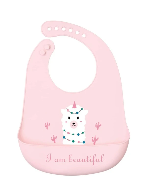 Baby Cartoon Graphic Bib Pink