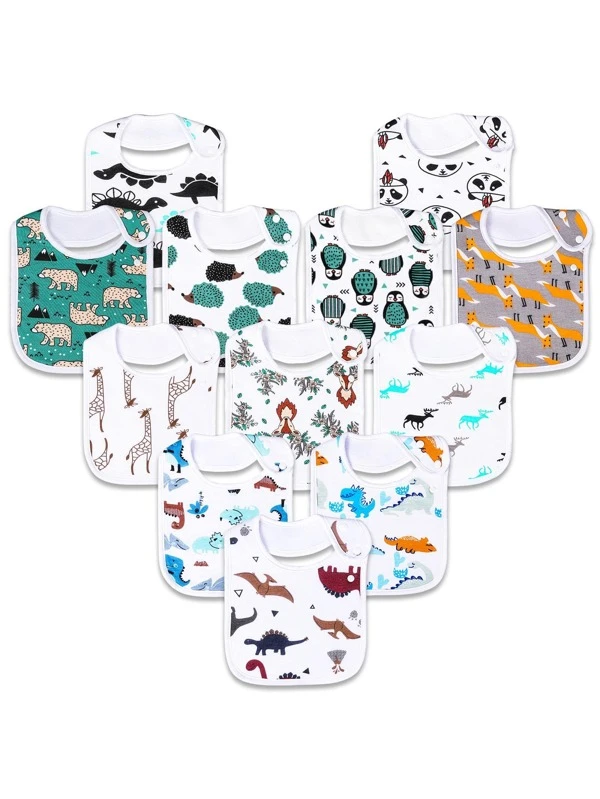 Baby Bandana Drool Bibs Soft and Absorbent Cotton Bandana Bibs Set for Boys and Girls Newborn Colors 3-24 Months 12 Pack Multicolor