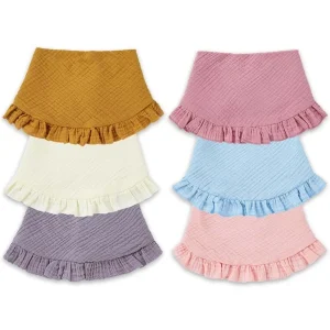 Baby Drooling Bibs Muslin Bibs Lace Baby Bibs Adjustable Scarf Bibs for Newborns Infants Drool Bibs Multicolor