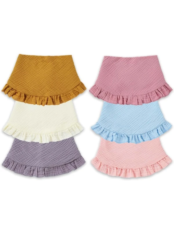 Baby Drooling Bibs Muslin Bibs Lace Baby Bibs Adjustable Scarf Bibs for Newborns Infants Drool Bibs Multicolor