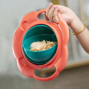 1pc Unisex Baby/toddler Ufo-shape 360 Degree Rotating Bowl, Anti-spill & Anti-fall Infant Feeding Tableware, Suitable For Daily Use Multicolor